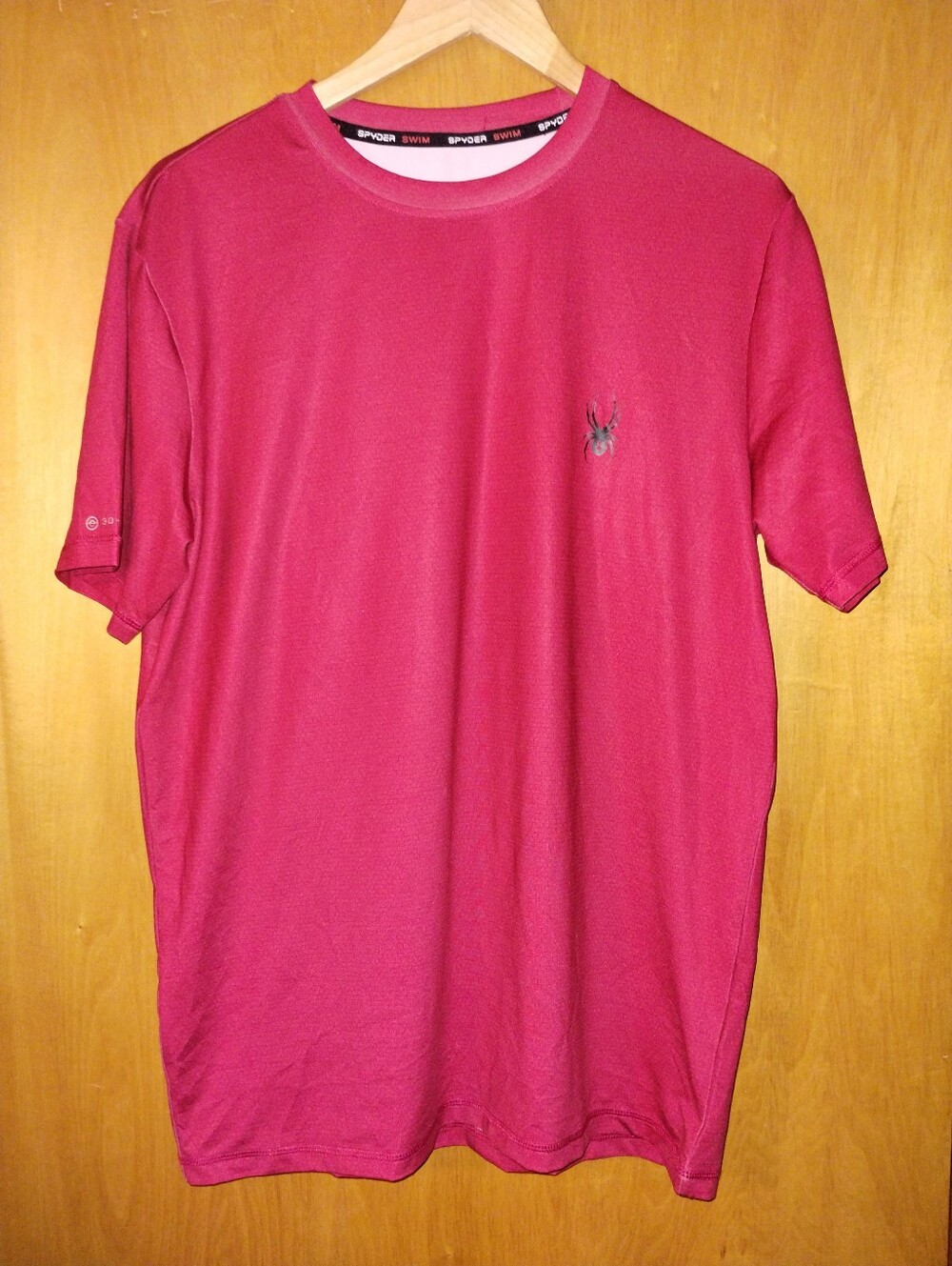 Spyder Stretch Rash Guard Performance Men's Crew Neck T-Shirt - Red And Grey